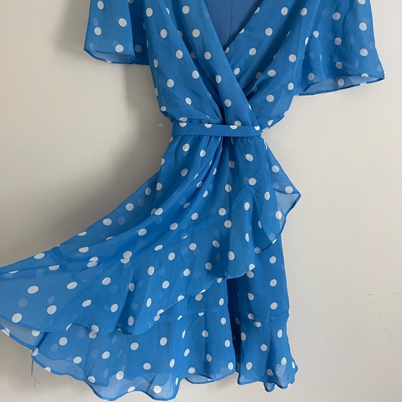 Blue & White Polka-dotted Dress - Picture 2 of 5